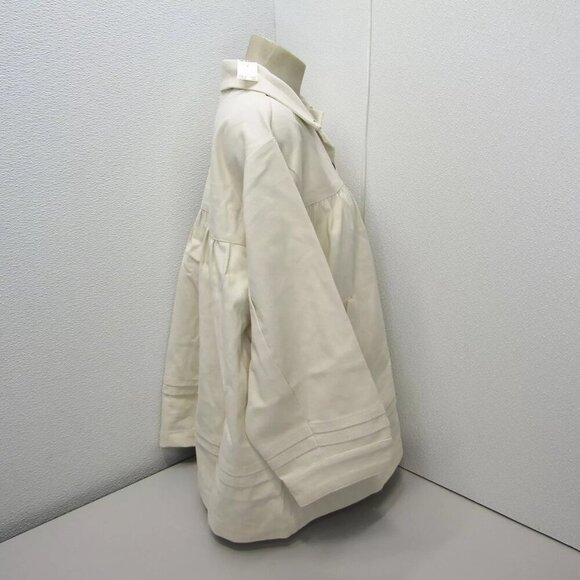 NEW ANTHROPOLOGIE x MAEVE Women's Jacket 3/4 Sleeve Swing Ivory Size M - Picture 7 of 7